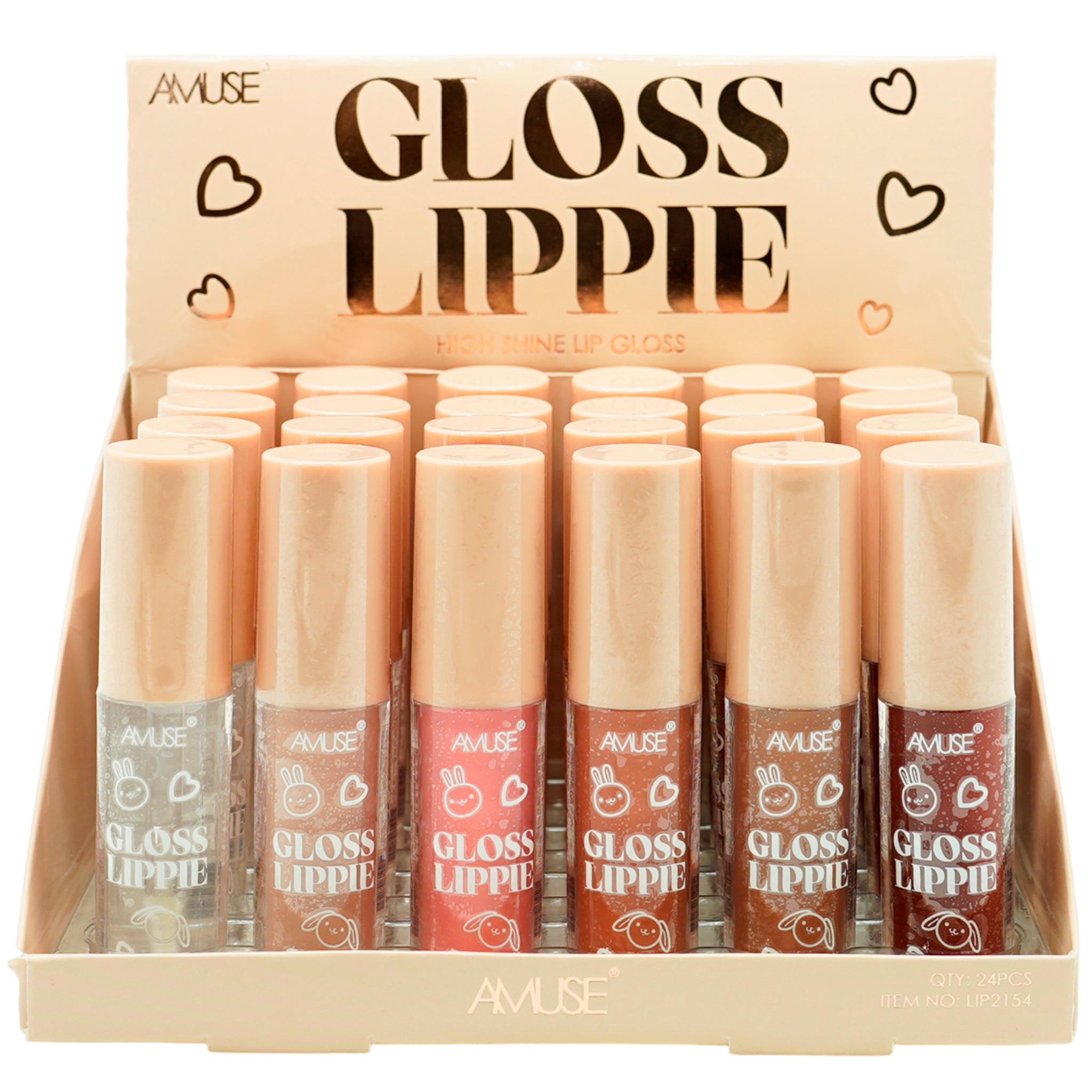 Display de brillo labial Gloss Lippie de Amuse, 24 unidades